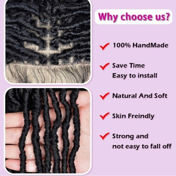 Sold 🚨 New Full lace wig w baby hair • black synthetic twists curls at the end - Picture 6 of 6